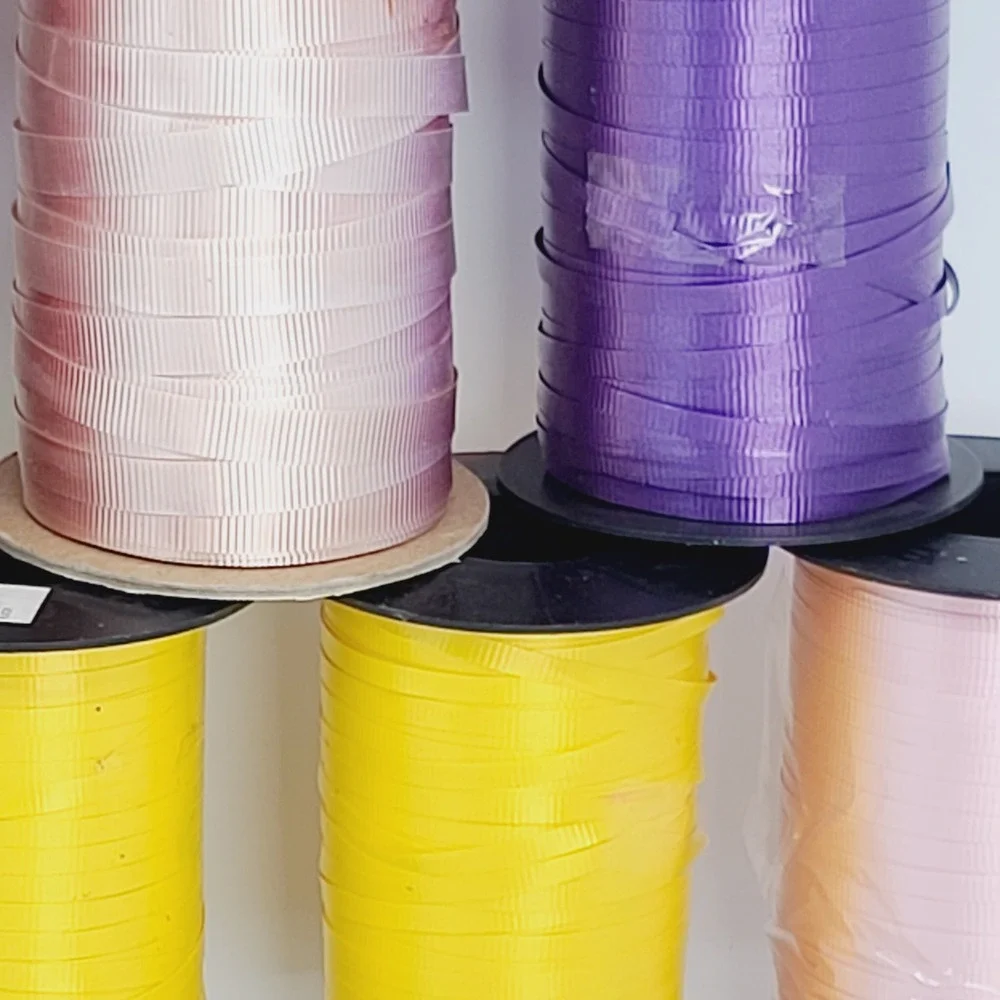 Lot of 12 Assorted Curling Ribbon Spools Multi-Color Craft Gift Wrap Balloon Tie